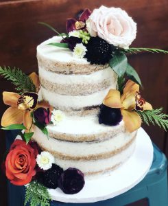 2 Tier Natural Cake with Real Floral Accents